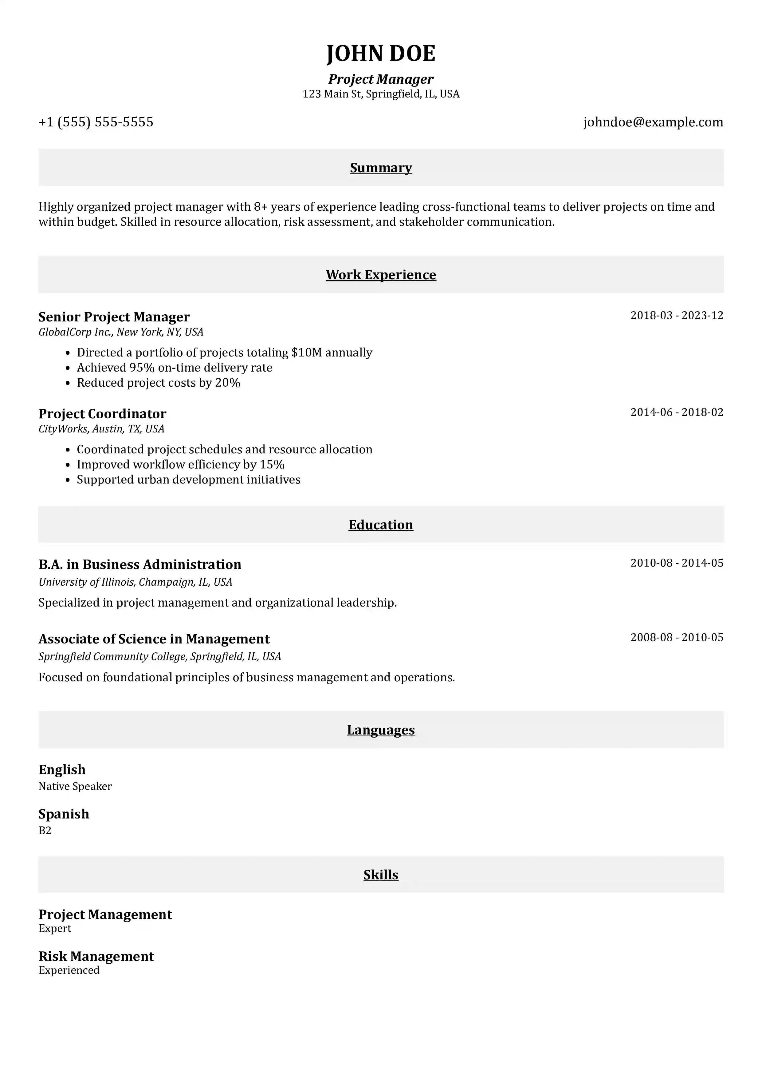 Monocrom sleek and minimalist resume template, perfect for professionals who need a simple and stylish resume design to impress employers, ideal for free resume builders.